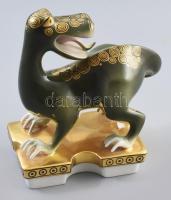 Hollóházi kínai sárkány. Kézzel festett, jelzett, hibátlan,. m: 19 cm, sz: 15 cm