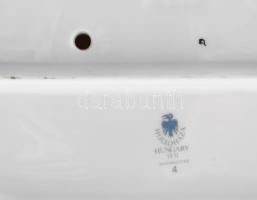 Hollóházi ülő olvasó lány, kézzel festett, jelzett, hibátlan, m: 34 cm