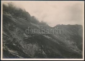 cca 1910 Brassó környéki hegyek, Erdélyi Mór (1866-1934) felvétele, hátulján feliratozva, 11,5×16 cm / Brasov (Kronstadt), mountains, vintage photo by Mór Erdélyi, 16×11,5 cm