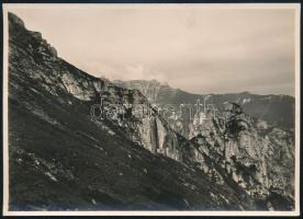 cca 1910 Brassó környéki hegyek, Erdélyi Mór (1866-1934) felvétele, hátulján feliratozva, 11,5×16 cm / Brasov (Kronstadt), mountains, vintage photo by Mór Erdélyi, 16×11,5 cm