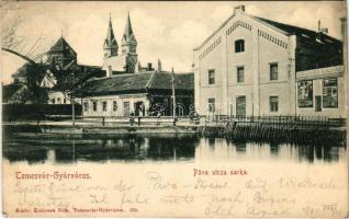 1901 Temesvár, Timisoara; Gyárváros, Páva utca sarka, Králicsek Béla üzlete és saját kiadása / street view, publisher's shop (EK)