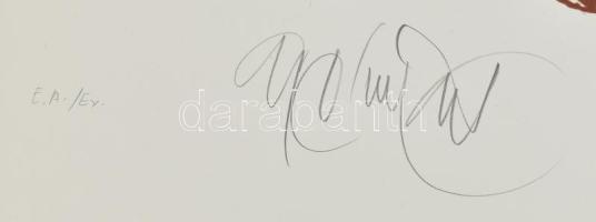 Gyémánt László (1935-): Női akt. Szitanyomat, papír, jelzett, művészpéldány E.A./Ex. jelzéssel. Lapm...