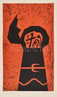 Bálint Endre (1914-1986): Allegro Barbaro III., 1978. Szitanyomat, papír, jelzett, számozott (49/100). 44x25,5 cm.
