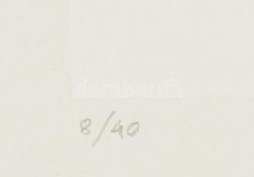 Mark (Márkus), Anna (1928-): Geometrikus kompozíció. Szitanyomat, papír, jelzett, számozott (8/40). ...