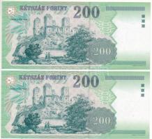 1998. 200Ft "FA" (2x) sorszámkövetők T:UNC Adamo F53