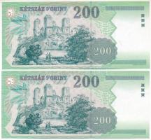 1998. 200Ft "FA" (2x) sorszámkövetők T:UNC,AU Adamo F53