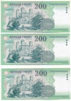 2001. 200Ft "FB" (3x) sorszámkövetők és közeli sorszámmal T:XF Adamo F53A1