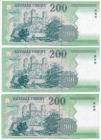 2002. 200Ft (3x) "FA", "FB" T:UNC,AU Adamo F53