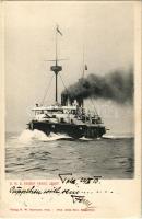 1903 SMS Kaiser Franz Joseph I az Osztrák-Magyar Haditengerészet védett cirkálója / K.u.K. Kriegsmarine / Austro-Hungarian Navy protected cruiser. F.W. Schrinner, Phot. Alois Beer (EK)