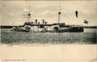 SMS Kaiser Franz Joseph I az Osztrák-Magyar Haditengerészet védett cirkálója / K.u.K. Kriegsmarine / Austro-Hungarian Navy protected cruiser. M. Clapis Pola 1666.