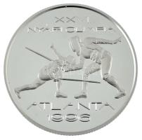 1995. 1000Ft Ag XXVI. Nyári Olimpia - Atlanta jelzett próbaveret-tervezet kapszulában. Csak 50 db létezik belőle! T:PP / Hungary 1995. 1000 Forint Ag 26th Summer Olympics - Atlanta marked trial strike plan in capsule. Only 50 pieces exist! C:PP Adamo EME42