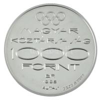 1995. 1000Ft Ag "XXVI. Nyári Olimpia - Atlanta" jelzett próbaveret-tervezet kapszulában. C...