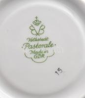 Volkstadt porcelán teás készlet. Hat személyes, matricás, jelzett, hibátlan, bontatlan, eredeti dobo...