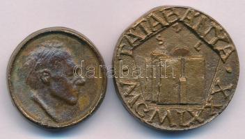1980. "Tatabánya / Úttörő és Ifjúsági ház" bronz emlékérem (33mm) + Lapis András (1942-) 1...