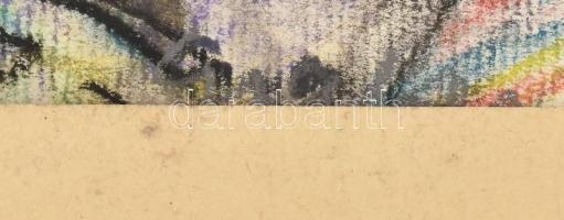 Czóbel Béla (1883-1976): Nagyvárosi forgatag. Pasztell, papír. Jelezve jobbra lent: Czóbel. Provenie...