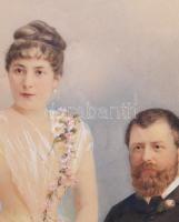 Strelisky Lipót (1816-1905) vagy Strelisky Sándor (1851-1922): Pár portréja, 1886. Akvarell, ceruza,...