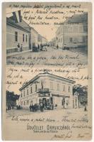 1911 Oravica, Oravita; Templom tér, Fő utca, Népbank, Koncz Pál üzlete / square, street, bank, shop (EK)