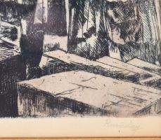 Ruzicskay György (1896-1993): Hazám, hazám, Te mindenem... (Erkel: Bánk bán). Színezett rézkarc, pap...