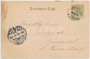 1904 Siófok, Vadrucales, vadász puskával + "PRAGERHOF-BUDAPEST 8." vasúti mozgóposta (fl)