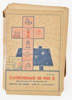 A. Rochia - G. Setti: Catechismo di Pio X. Spiegato con Disegni. Parte III: Sacramenti - Orazione. Liturgia. Colle Don Bosco (Asti), 1952, Libreria Dottrina Cristiana. Egészoldalas illusztrációkkal. Olasz nyelven. Sérült kiadói papírborítóban, hiányos(?).