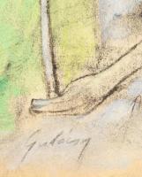 Gulácsy jelzéssel: Pár. Pasztell, papír, sérült, 41x32 cm