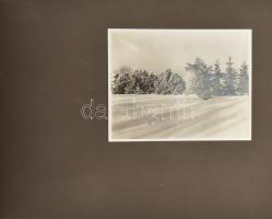 Amatőr fotóalbum "Tavasz, nyár, ősz, tél", 36 db beragasztott vegyes méretű fotóval