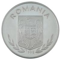 Románia 1998. 100L Ag "XIX. Téli Olimpia, Nagano - Jégkorong" jelzetlen piedfort próbavere...