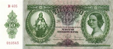 1936. 10P (6x) egymás utáni sorszámokkal, egyiken több papírránccal T:I