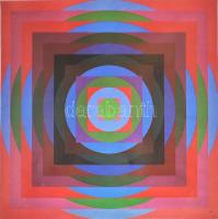 Vasarely Victor (1908-1997): Op-art kompozíció. Ofszet nyomat, papír. Jelzés nélkül. 37x37 cm