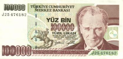 Törökország 1970. 100.000L (4x) egyugrású sorszámokkal T:II,II+