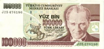 Törökország 1970. 100.000L (4x) egyugrású sorszámokkal T:II,II+