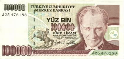 Törökország 1970. 100.000L (4x) egyugrású sorszámokkal T:II,II+