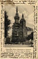 1914 Kraków, Krakkau, Krakkó; Odnawianie Wiezy Maryackiej / reconstruction of the tower of the Notre Dame church (EK)