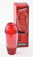 Campari műanyag shaker, újszerű állapotban, eredeti sérült dobozában, 18 cm