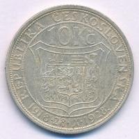 Csehszlovákia 1928. 10K Ag "Masaryk" T:AU,XF patina Czechoslovakia 1928. 10 Korun Ag &quot...