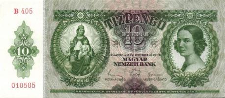 1936. 10P (5x) egymás utáni sorszámokkal, egyiken több papírránccal T:I,I-