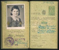 1939 Szeged, Magyar Királyság által kiállított fényképes útlevél, pecsétekkel / Hungarian passport