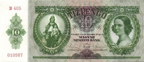 1936. 10P (5x) egymás utáni sorszámokkal, egyiken több papírránccal T:I,I-