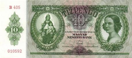 1936. 10P (6x) egymás utáni sorszámokkal, egyiken több papírránccal T:I