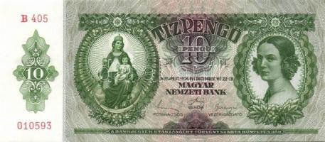 1936. 10P (6x) egymás utáni sorszámokkal, egyiken több papírránccal T:I