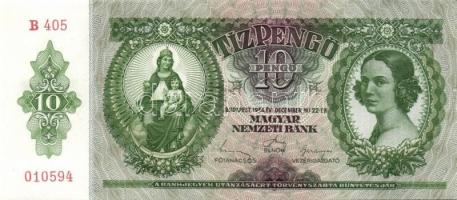 1936. 10P (6x) egymás utáni sorszámokkal, egyiken több papírránccal T:I