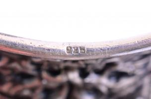 Ezüst(Ag) áttört karperec, jelzett, 7×6,5 cm, nettó: 55,75 g