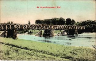 1909 Arad-Temesvár, Arad-Timisoara; híd. Kerpel Izsó kiadása / bridge (fa)