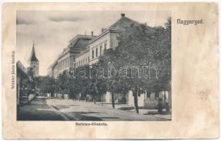 Nagyenyed, Aiud; Bethlen főiskola. Winkler János kiadása / school (ázott wet damage)