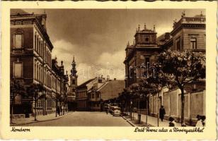 1941 Komárom, Komárnó; Deák Ferenc utca, Törvényszék / street, court