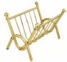 Retro fém újságtartó, apró kopásnyomokkal, 46x30x30 cm