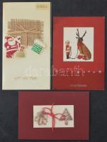 45 db MODERN karácsonyi motívum képeslap Mikulással, különböző méretű / 45 modern Christmas greeting postcards with Saint Nicholas in various size