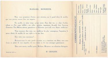 Ameublements. Établissements Henry Geneste - 11. rue Porte-Aiguiere, Le Puy-en-Velay / Francia bútor...