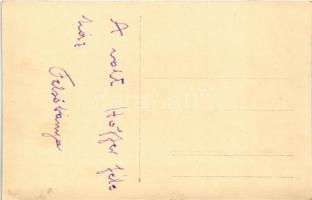 Felsőbánya, Baia Sprie; A volt Hoffer féle ház udvara, kastély felújítási munkák idején / castle, vi...