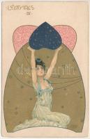 Legendes IV. Art Nouveau lady, litho s: Raphael Kirchner (EK)